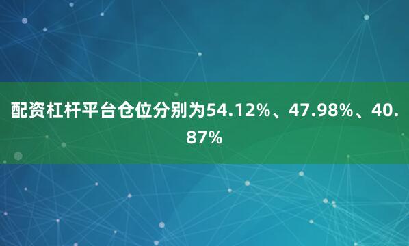 配资杠杆平台仓位分别为54.12%、47.98%、40.87%